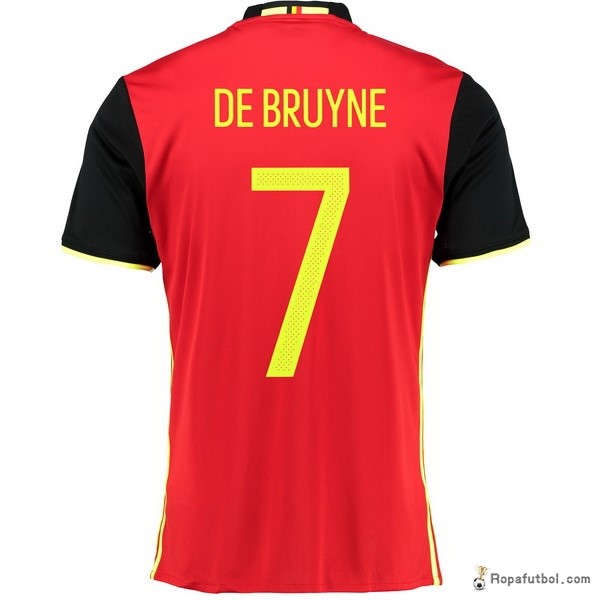 Camiseta Belgica Replica Primera Ropa De Bruyne 2016 Rojo Negro